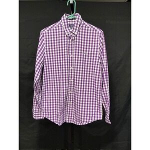 Vineyard Vines Mens Slim Fit Whale Shirt Purple Gingham Button Down Size M